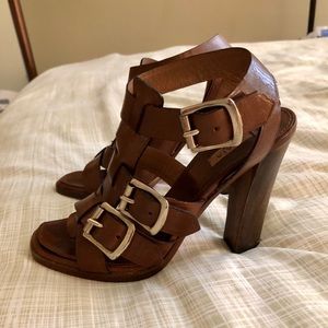 Alaia leather strappy sandals